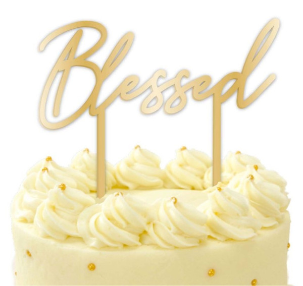 Golden blessed cake decoration