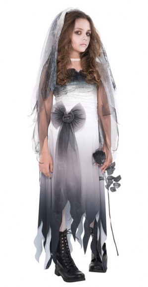 Scary bride of the dead costume for girls