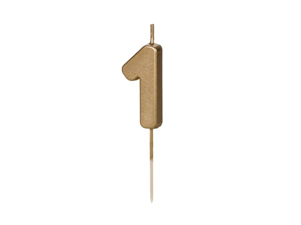 Goldene Zahl 1 Geburtstagskerze 4.5 cm