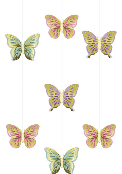 3 colgadores de mariposas con mosca 1.6m