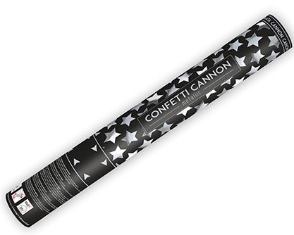 Cannone sparacoriandoli stelle argento 40 cm