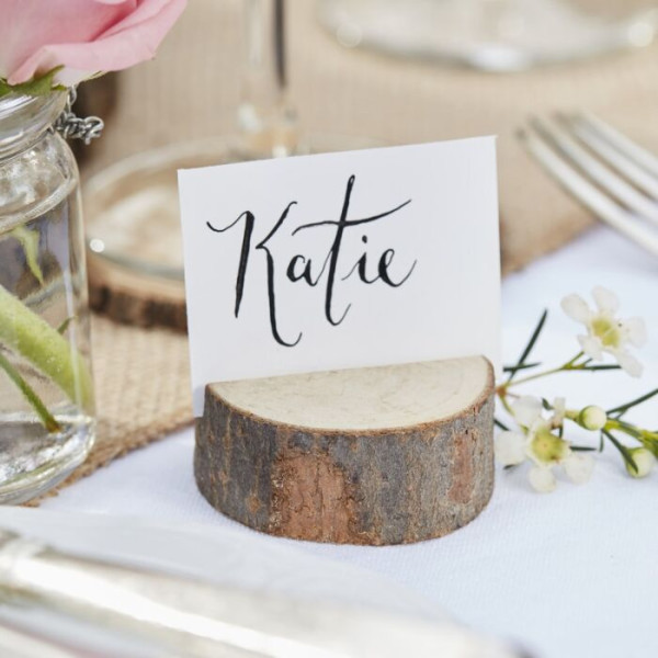 5 Country Love Wedding Wood Place Card Holders
