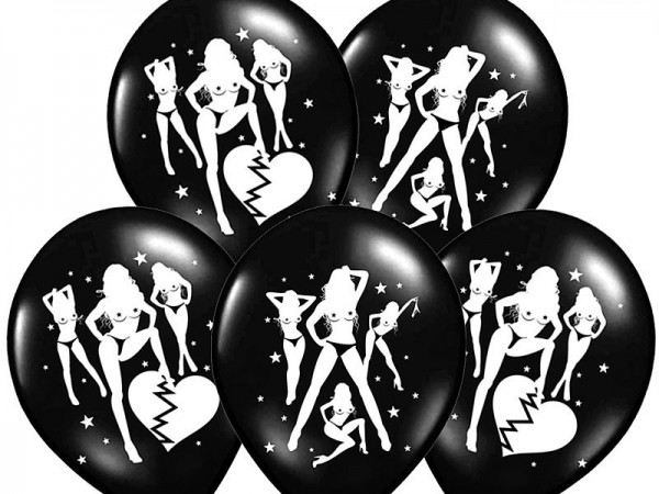 6 heiße Ballons schwarz-weiß 30cm 2