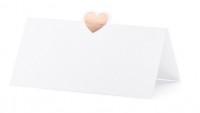 10 Bordkort med hjerte i rosaguld