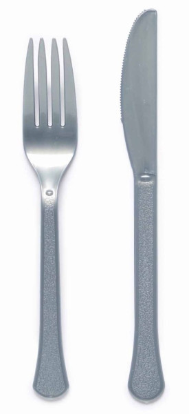 Stone gray cutlery set 24 pieces