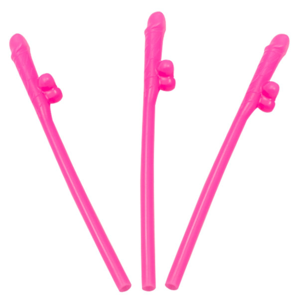 8 phallus straws in pink