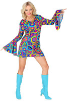 Widok: Kolorowy kostium z lat 70 dla kobiet