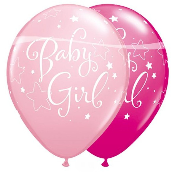 25 Rosa Ballons Baby Girl 27cm