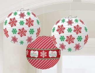 3 Merry Christmas lanterns