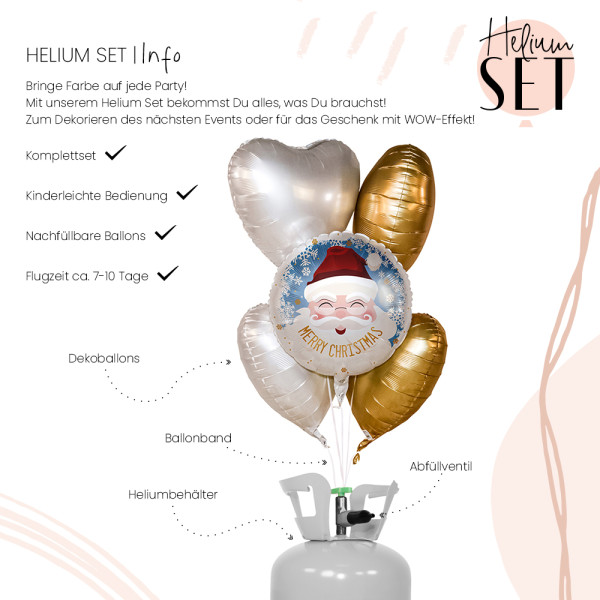 Santa Claus Ballonbouquet-Set mit Heliumbehälter 3