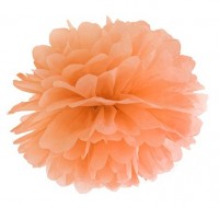 Anteprima: Pompon di carta floreale in arancio da 25 cm