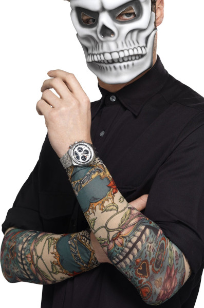 Stylish tattoo sleeve day of the dead