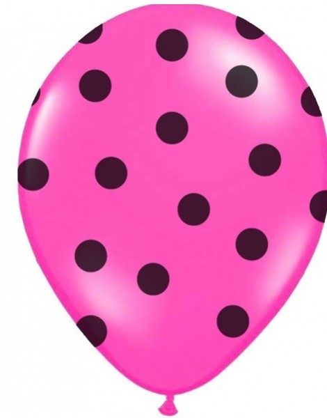 50 balonów w kropki różowe 30cm 2