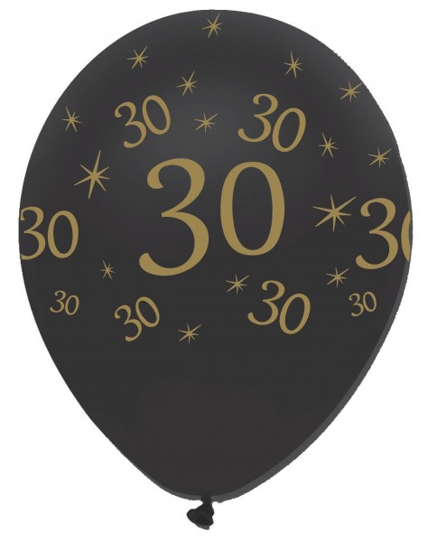 6 Magical 30th Birthday Luftballons 30cm