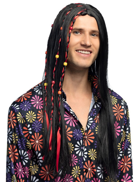 Parrucca nera Hippie Lover