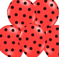 Voorvertoning: 50 gestippelde ballonnen klaproos rood 30cm
