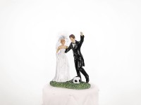 Voorvertoning: Taartfiguur bruidspaar voetbal 14cm