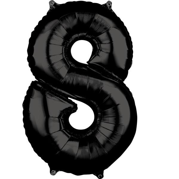Black number 8 balloon 66cm