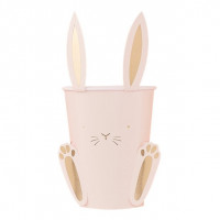 Anteprima: 8 coniglietti Bicchieri di carta rosa 255ml