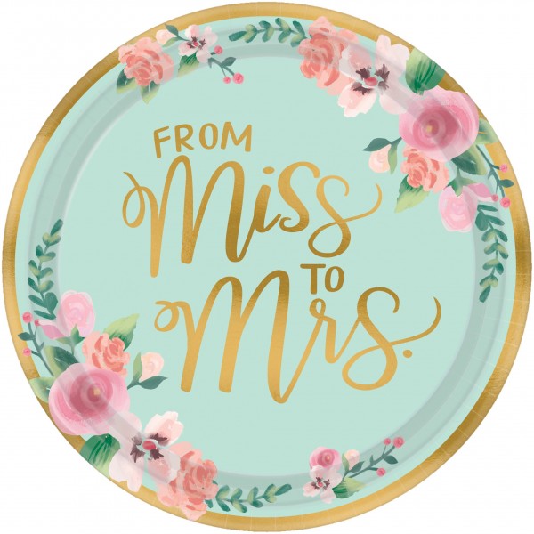 8 Miss to Mrs plates 27cm