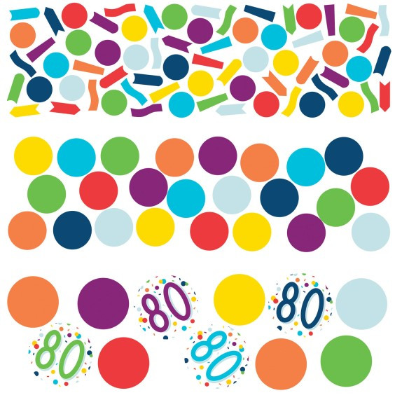 Fête de confettis 80e anniversaire confettis 34g