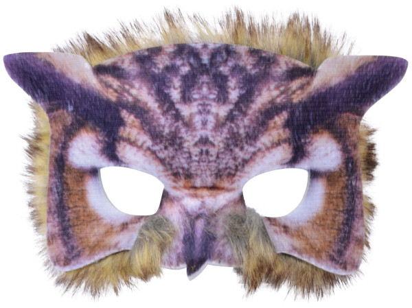 Realistic owl mask with fur