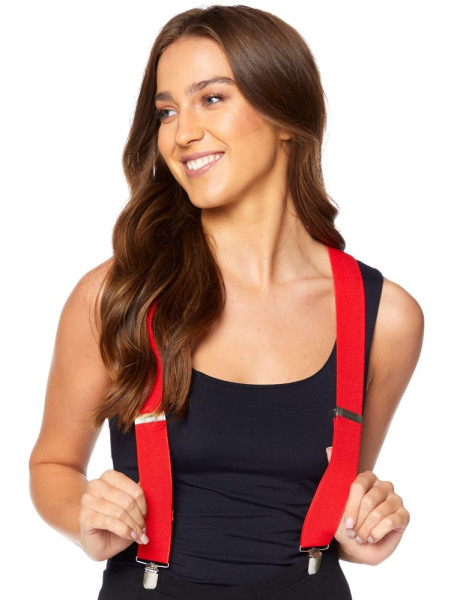 Red suspenders for men
