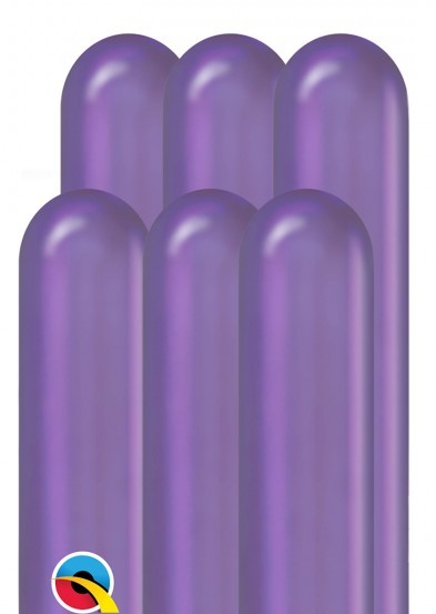 100 palloncini modellabili metallici viola 1,5m