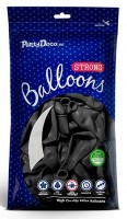Vorschau: 50 Partystar metallic Ballons schwarz 23cm