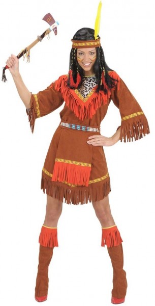 Pocahontas ladies costume with accessories brown