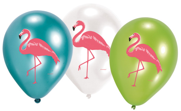 6 Flamingo Paradise Ballons 27cm
