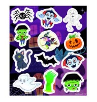 Halloween Monster Sticker Set, 12 Stück bunt
