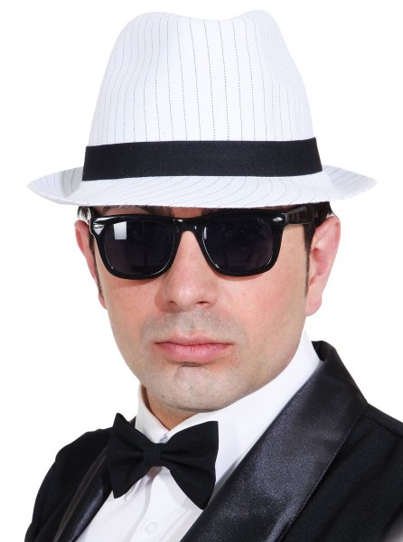Al Capone gangster hat in white