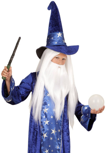 Children's Wizard Wig with Beard White