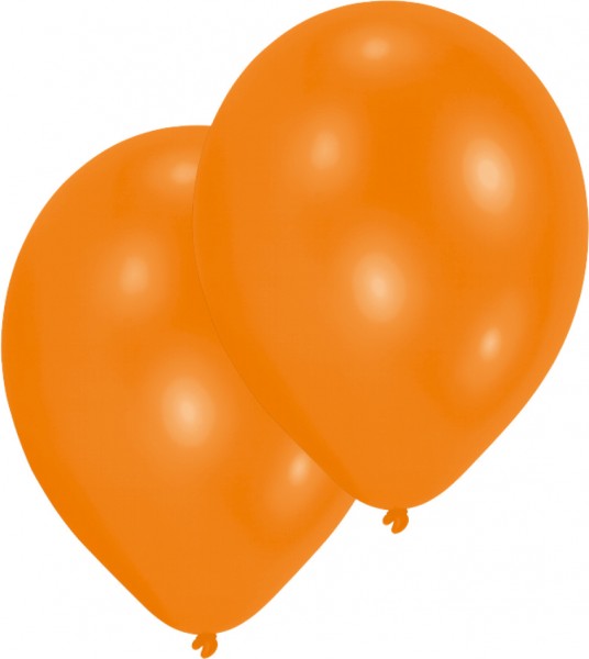 10er Set Luftballons Orange 25 cm