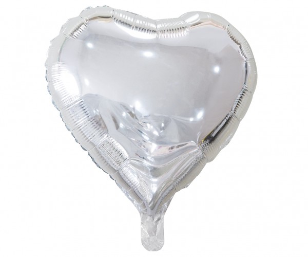 Palloncino argento a lamina cuore gioia 45cm
