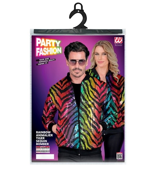 Rainbow party sequin bomber jacket unisex
