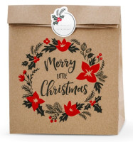 Anteprima: 3 sacchetti regalo con ghirlanda natalizia