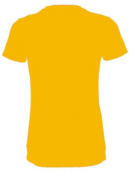 Camiseta amarilla de cuello redondo para mujer