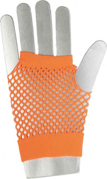 Neon orange mesh gloves