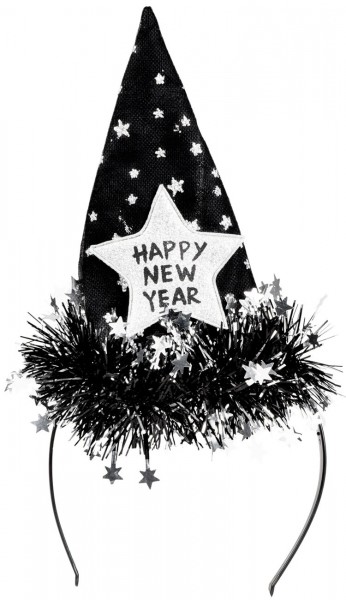 Diadema de feliz año nuevo con mini sombrero puntiagudo 2