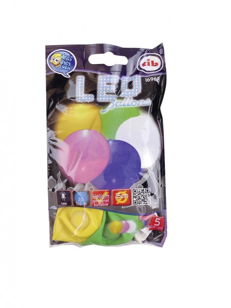 5 kleurrijke LED-ballonnen Funky Nightsky 25cm 3