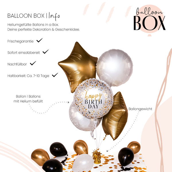 Heliumballon in der Box Hello Happy Birthday 3