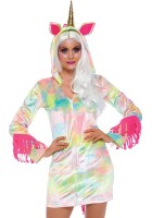 Vista previa: Vestido de unicornio arcoíris para mujer