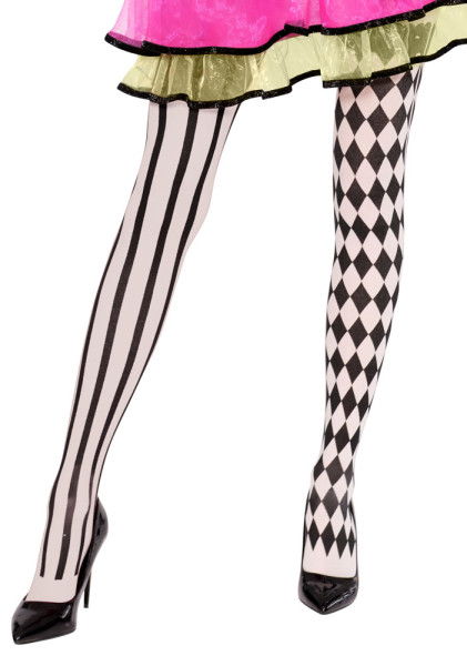 Pattern mix harlequin tights