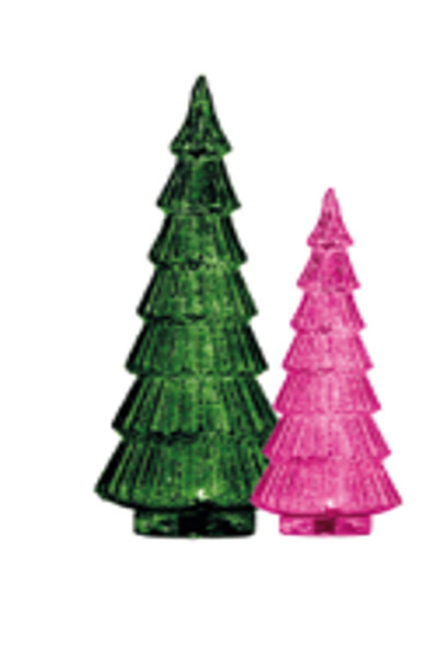 2 décorations en verre pour sapin de Noël - Noël coloré