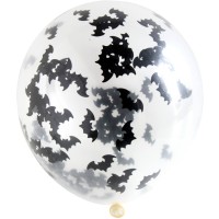 4 ballons de confettis chauve-souris 30cm
