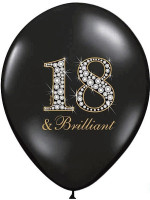 50 Luftballons Eighteen & brilliant 30cm