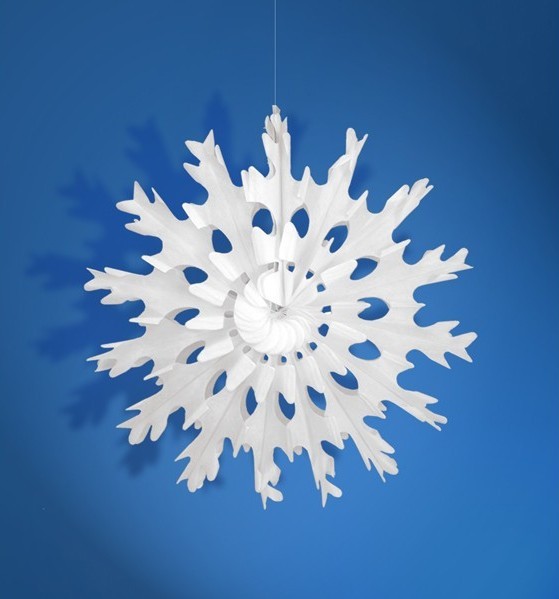 Paper rosette in snowflake design 37cm 2