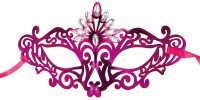 Preview: Elegant eye mask pink with gemstones